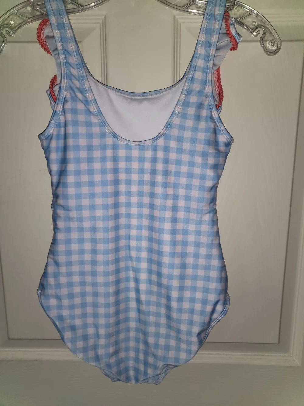 Cat & Jack Girls Blue Gingham Ruffle One-Piece Swimsuit